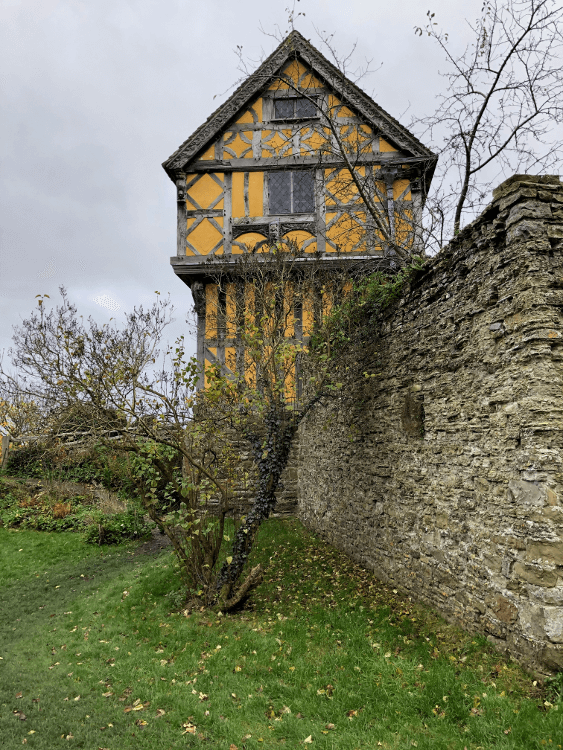 The yellow face of Stokesay Castle